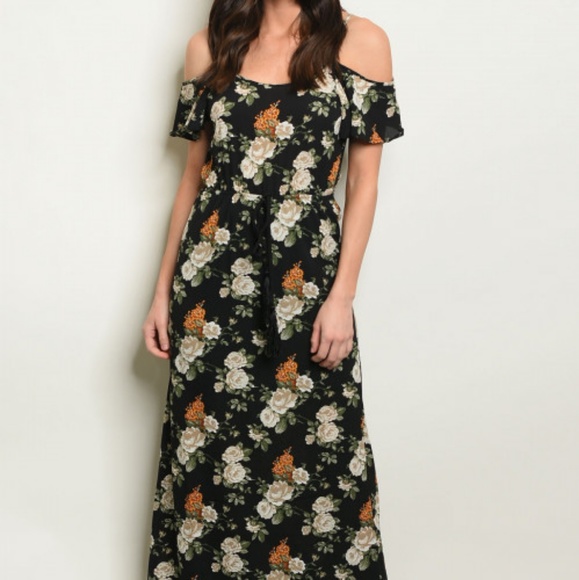 BLACK FLORAL DRESS - Picture 2 of 4